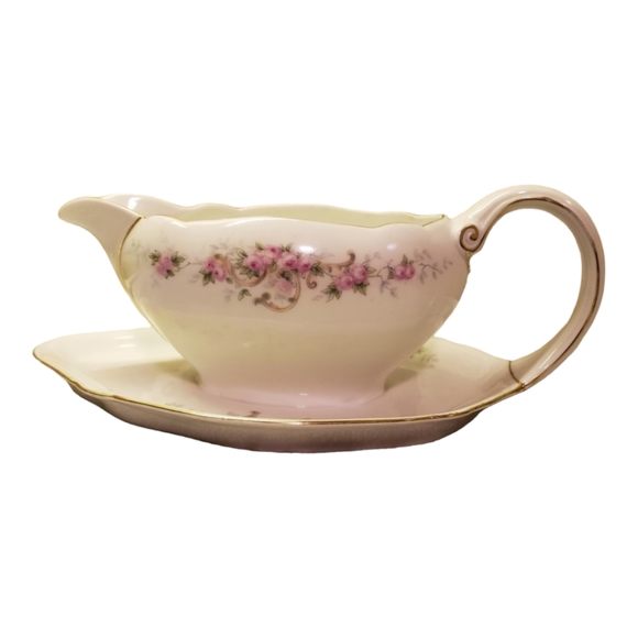 Vtg Gravy Boat W/Attach Plate Bavarian China PAVL - Picture 2 of 10